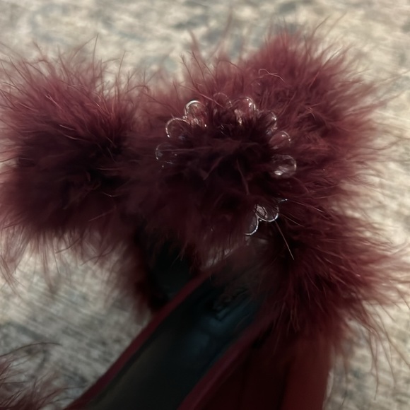 TOPSHOP Satin Feather Heels 40 - Picture 5 of 6